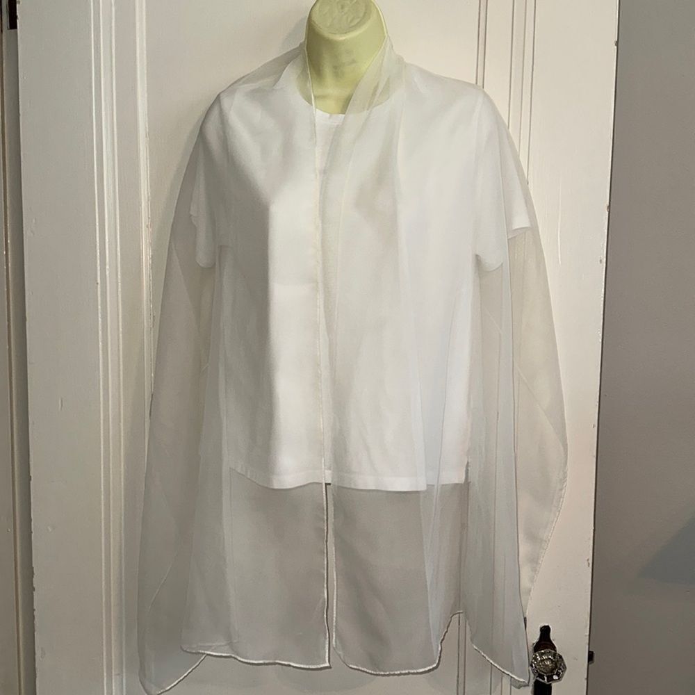 Off‎ white/cream semi sheer polyester shawl/wrap